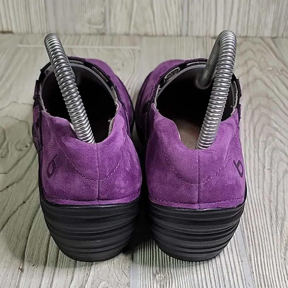 Bionica Purple Leather Wedge Clogs Womens Size 7 - Picture 6 of 13